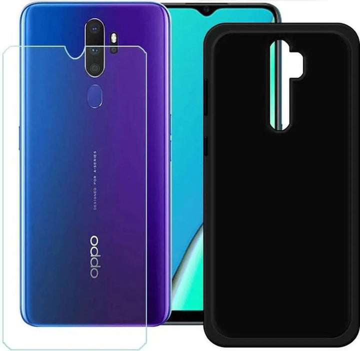 OPPO A5 2020 Hoesjes – Transparante Siliconen Backcover – 2 Pack Screenprotector – Gehard Glas – Anti Kras-Ilumina Benelux