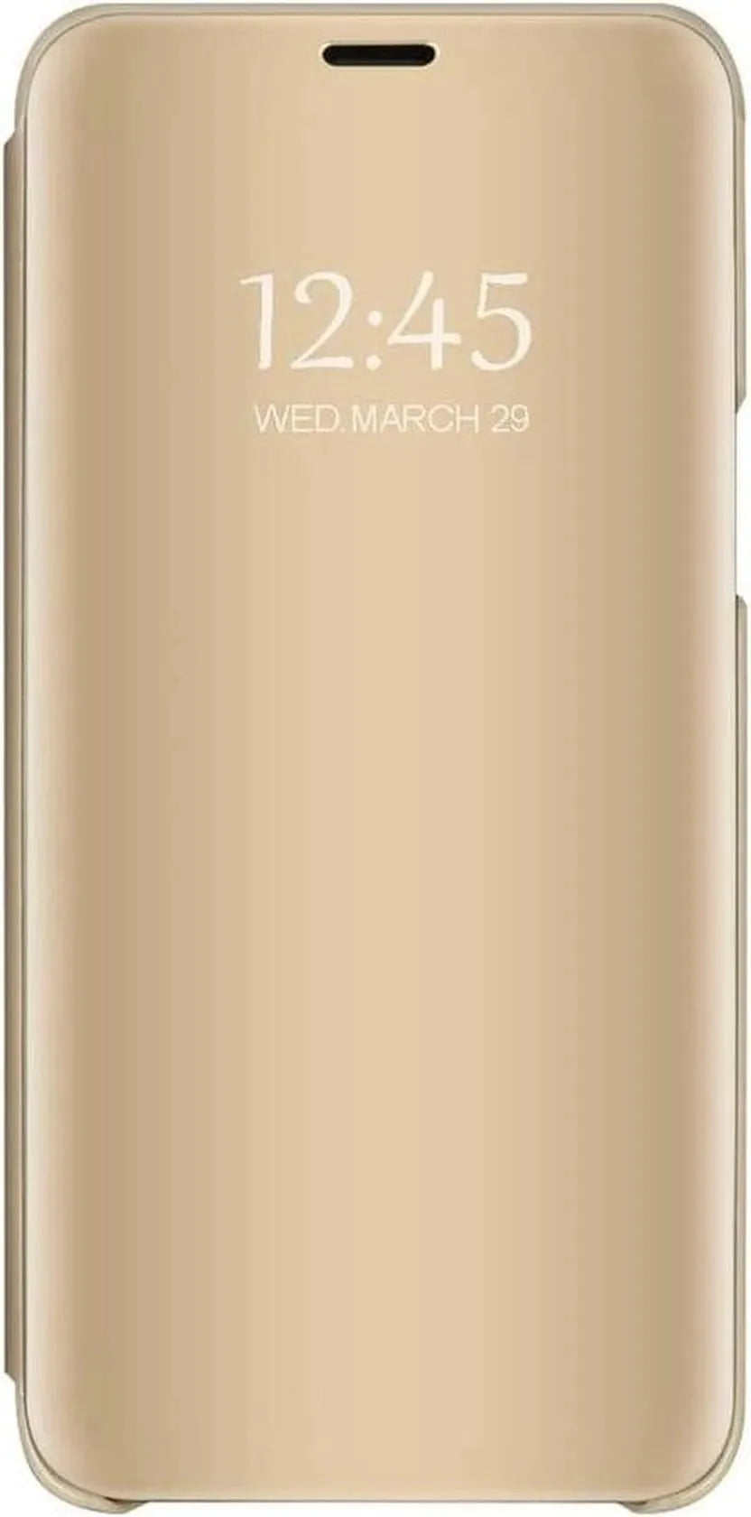 Huawei P40 Lite Hoesjes – Transparante Backcover – Clear View Case – Goud-Ilumina Benelux