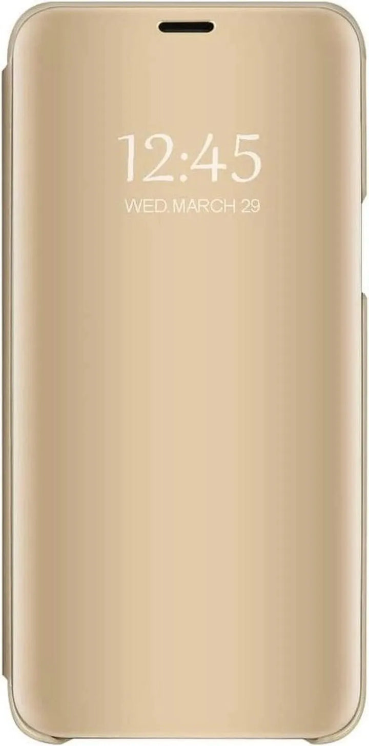 Huawei P40 Lite Hoesjes – Transparante Backcover – Clear View Case – Goud-Ilumina Benelux
