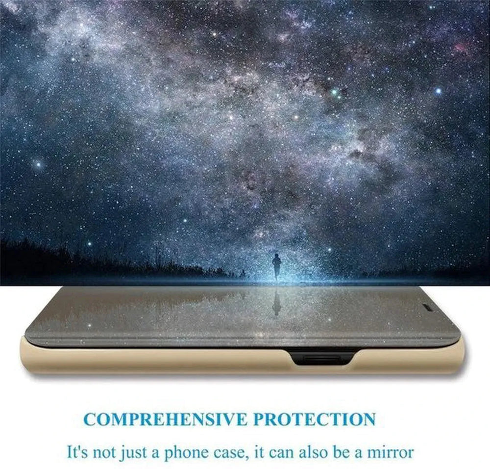 Huawei P40 Lite Hoesjes – Transparante Backcover – Clear View Case – Goud-Ilumina Benelux