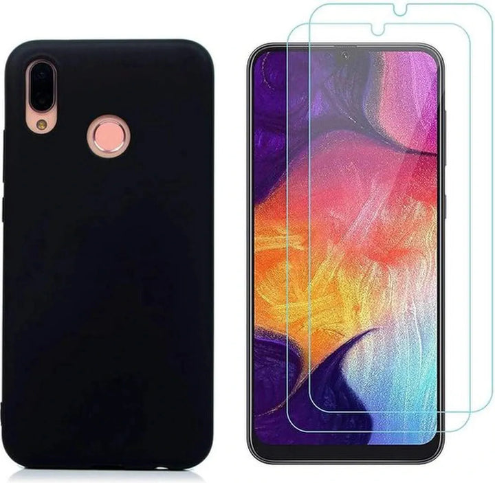 Huawei Y7 2019 Hoesjes – Siliconen Backcover – Inclusief 2x Screenprotector – Schokbestendig – Zwart-Ilumina Benelux