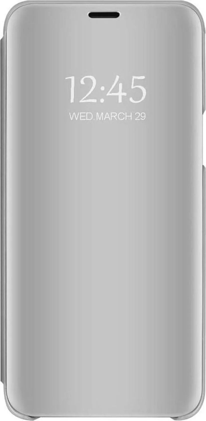 Huawei P40 Lite Hoesjes – Clear View Backcover – Transparant Design – Zilver-Ilumina Benelux