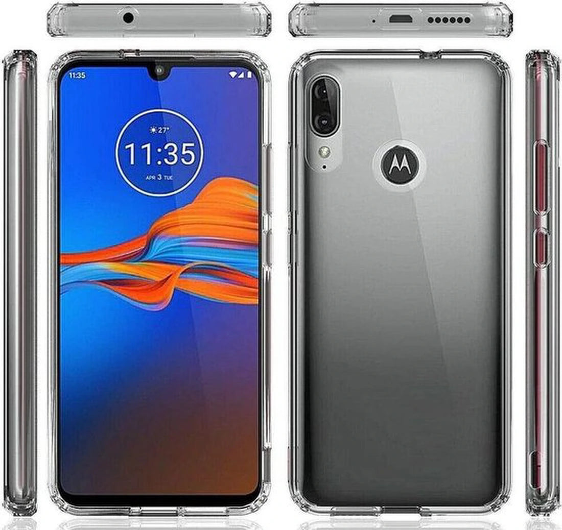 Silicone hoesje transparant met 2 Screenprotector Geschikt voor: Motorola Moto E6 Plus /  Motorola Moto E6s