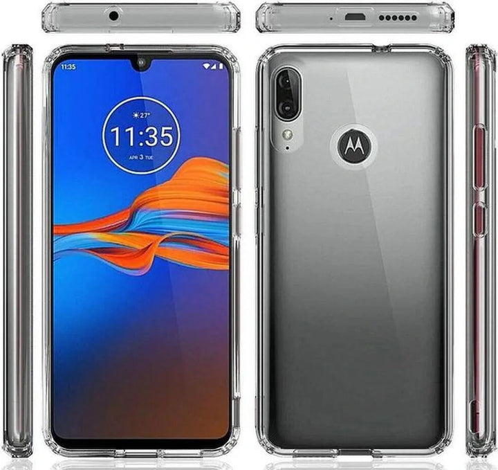 Motorola Moto E6 Play Hoesjes – Transparante Siliconen Backcover – Inclusief 2 Screenprotectors – Anti-kras-Ilumina Benelux