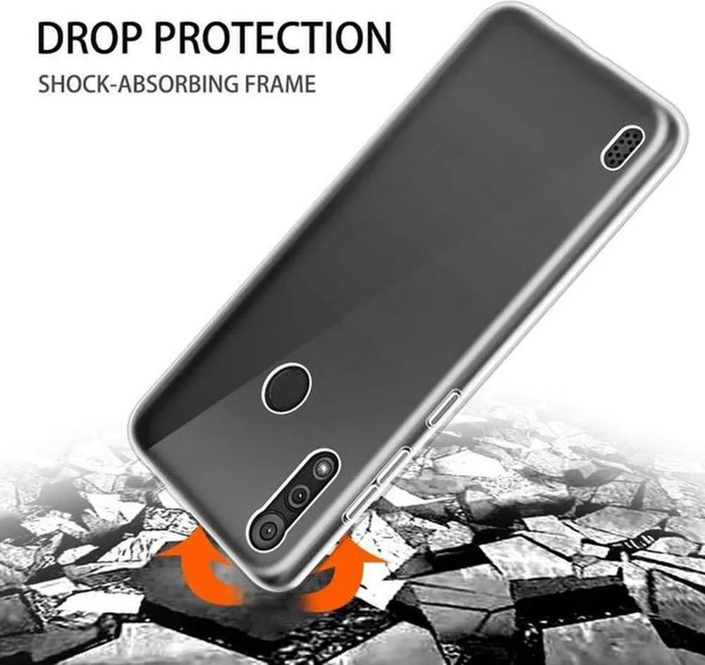 Motorola Moto E6 Play Hoesjes – Transparante Siliconen Backcover – Inclusief 2 Screenprotectors – Anti-kras-Ilumina Benelux