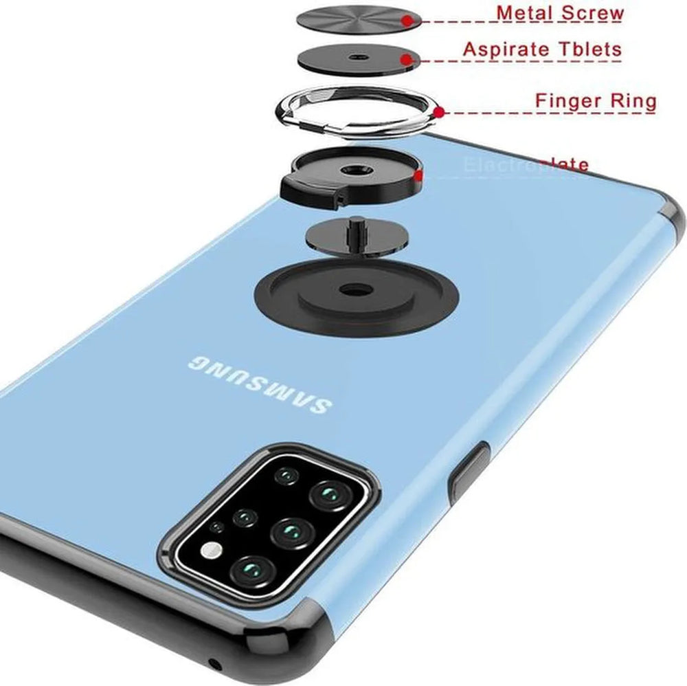 Samsung Galaxy S20 Plus Hoesjes – Backcover met Ringhouder – Grip & Standaard – Zwart-Ilumina Benelux