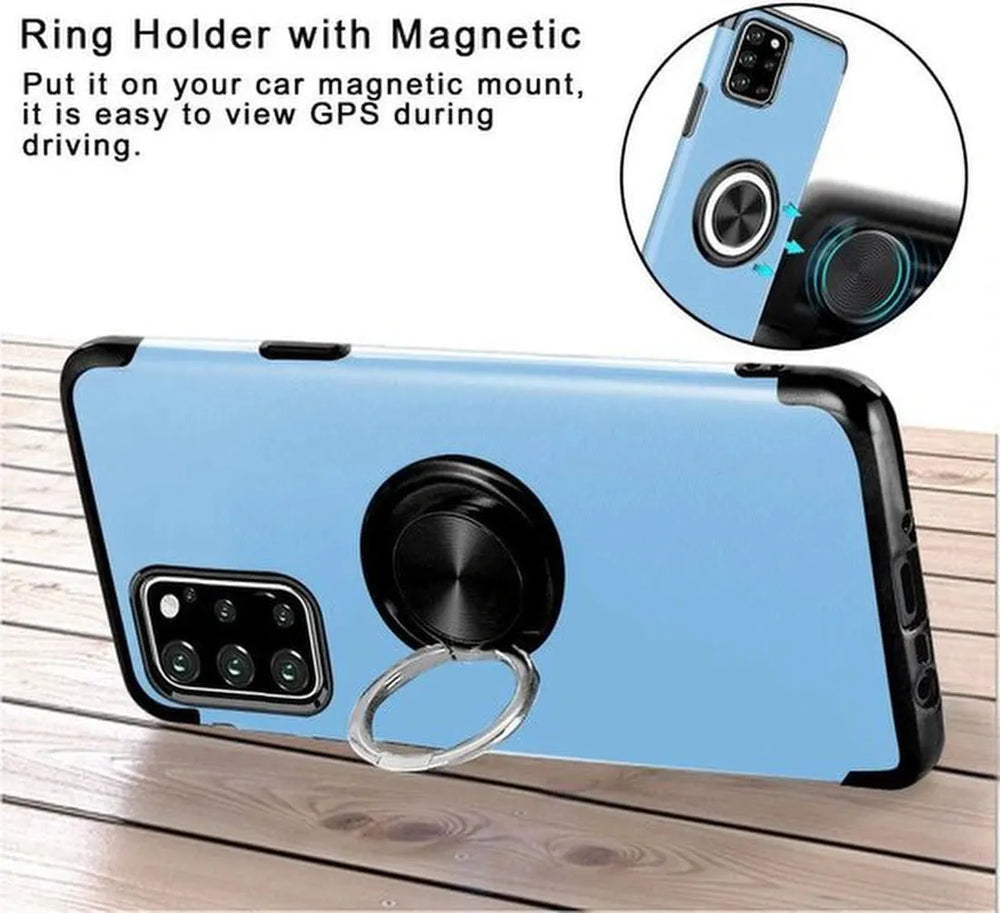 Samsung Galaxy S20 Plus Hoesjes – Backcover met Ringhouder – Grip & Standaard – Zwart-Ilumina Benelux