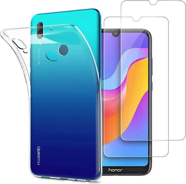 Huawei Y7 2019 Hoesjes – Transparante Siliconen Backcover – Inclusief 2x Screenprotector – Anti-kras-Ilumina Benelux