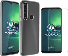 Motorola Moto G8 Plus Hoesjes – Transparante Siliconen Backcover – Inclusief 2 Screenprotectors – Anti Kras – Transparant