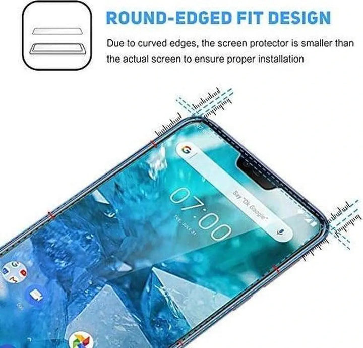 Nokia 7.1 Hoesjes – Transparante Siliconen Backcover – 2x Screenprotector Gehard Glas – Anti-kras-Ilumina Benelux