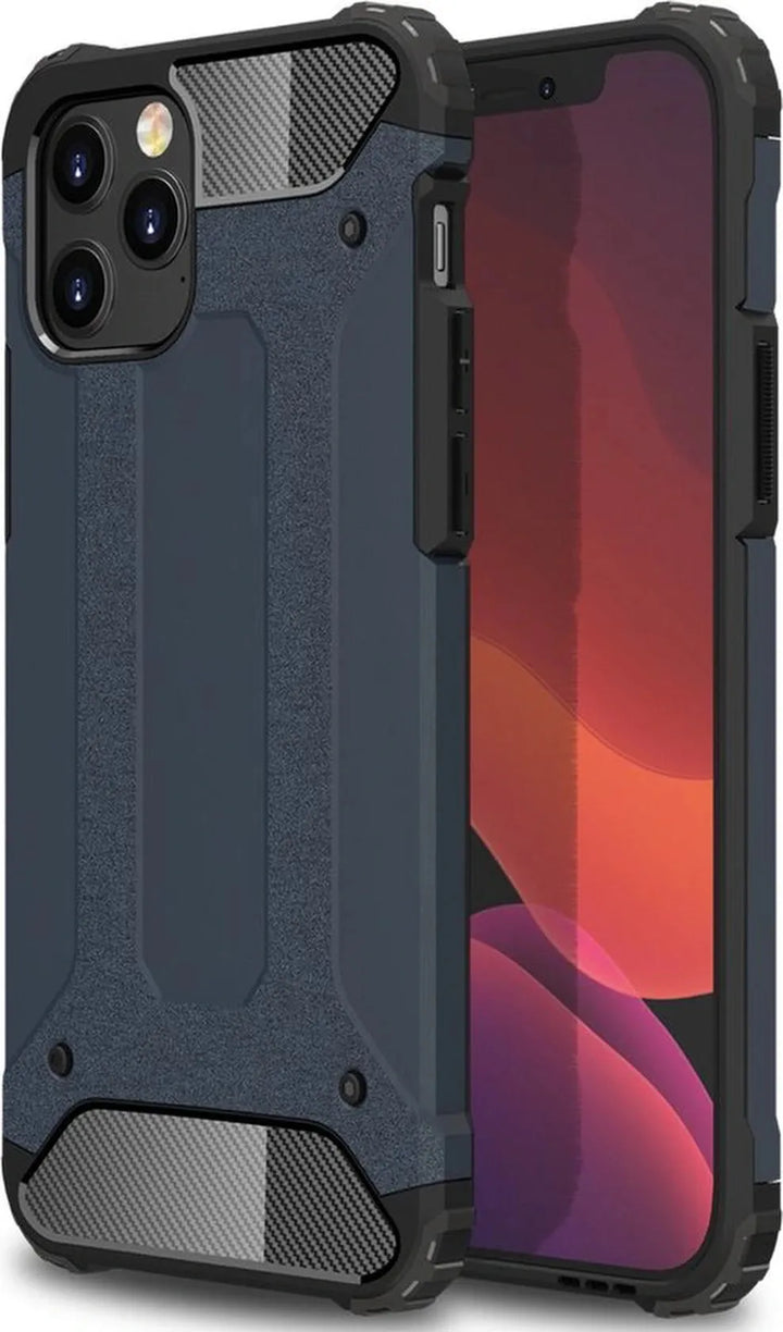 iPhone 12 Pro Max Hoesjes – Hybrid Armor Backcover – Heavy Duty – Schokbestendig – Blauw-Ilumina Benelux