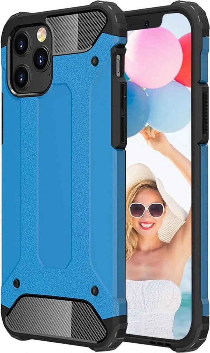 iPhone 12 mini Hoesjes – Armor Hybrid Backcover – Schokbestendig – Blauw-Ilumina Benelux
