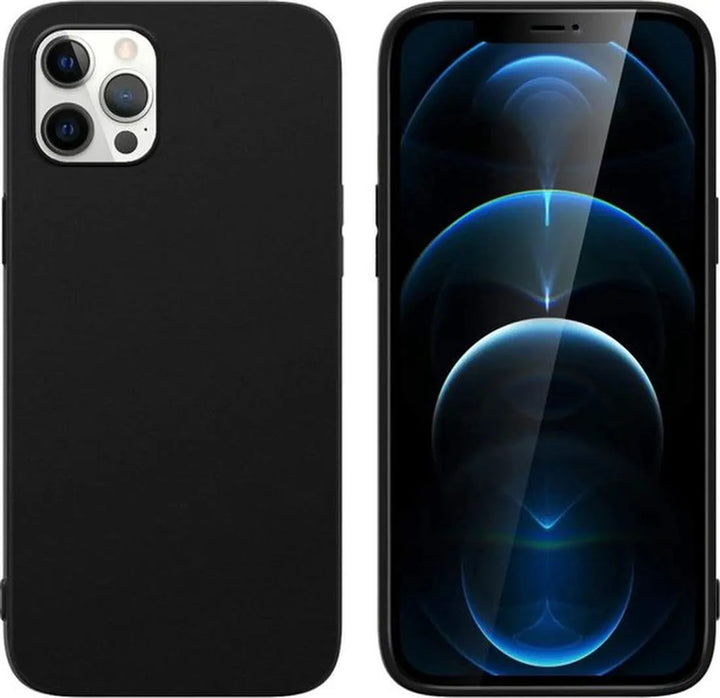 iPhone 12 Hoesjes – Soft Silicone Backcover – Schokbestendig – Zwart-Ilumina Benelux