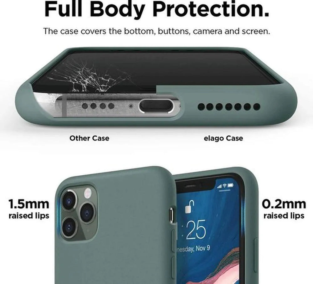 iPhone 12 Mini Hoesjes – Liquid Siliconen Backcover – Soft Touch – Schokbestendig – Midnight Groen-Ilumina Benelux