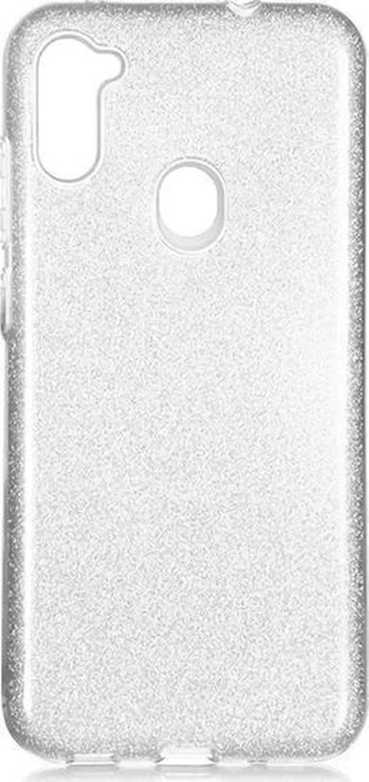 Samsung Galaxy A11 Hoesjes – Siliconen TPU Backcover – Glitter BlingBling – Zilver-Ilumina Benelux