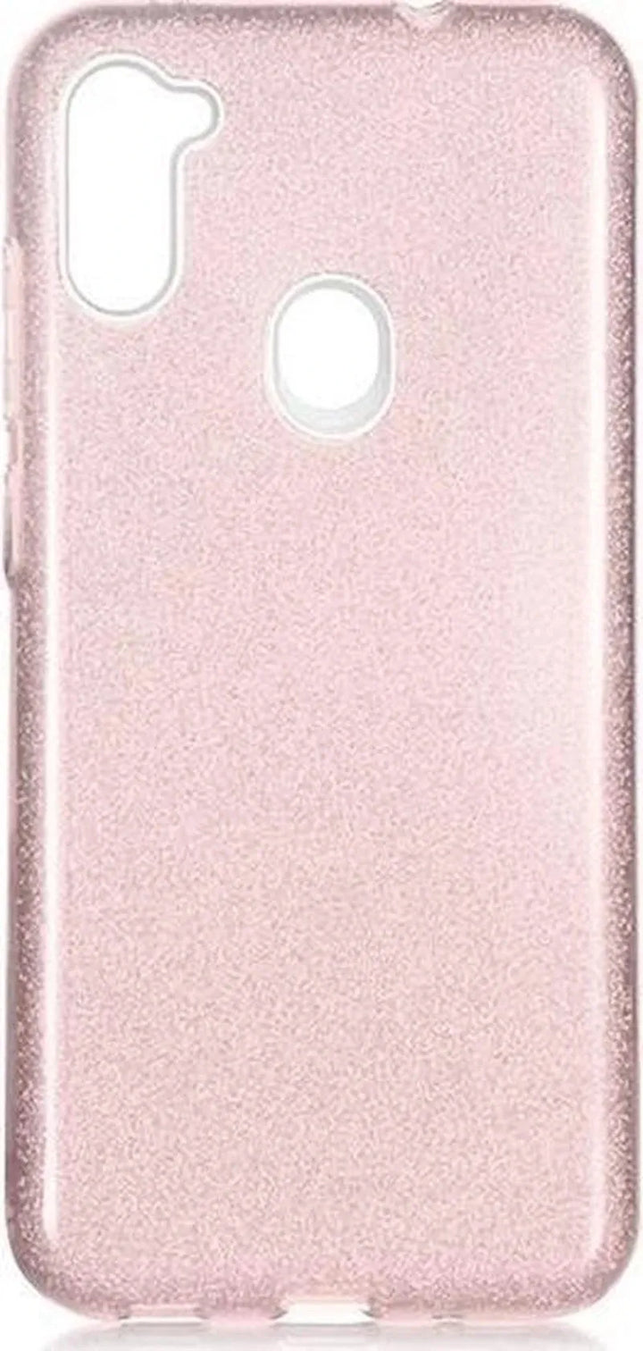 Samsung Galaxy A11 Hoesjes – Siliconen TPU Backcover – Glitters BlingBling – Rose-Ilumina Benelux