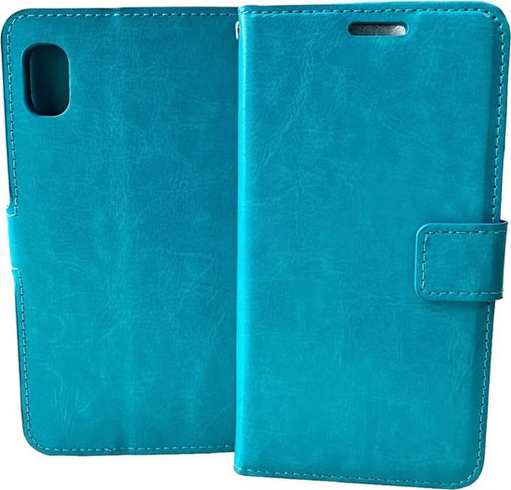 Samsung Galaxy A01 Core Hoesjes – Portemonnee Hoes – Pasjeshouder – Magneetsluiting – Turquoise-Ilumina Benelux
