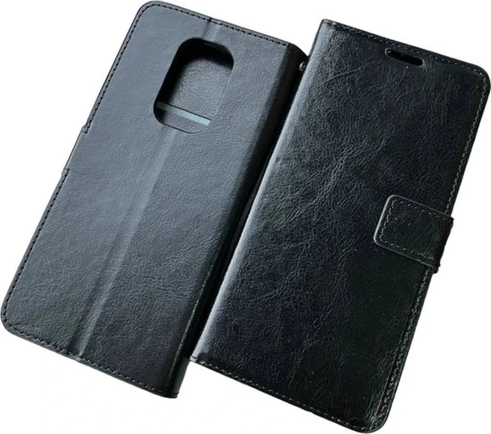 Motorola Moto G9 Play & E7 Plus Hoesjes – Portemonnee Hoes – Pasjeshouder – Magneetsluiting – Zwart-Ilumina Benelux