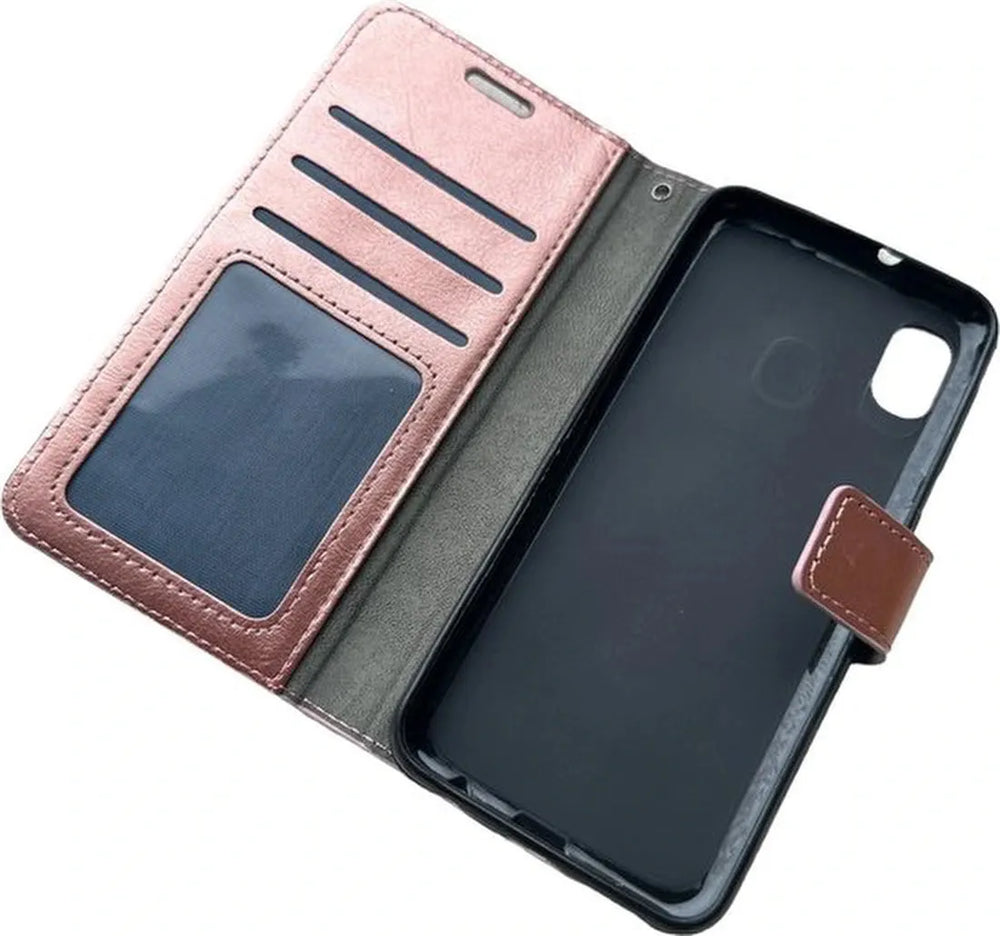 Samsung Galaxy A01 Core Hoesjes – Bookcase Portemonnee Hoes – Pasjeshouder – Magneetsluiting – Roségoud-Ilumina Benelux