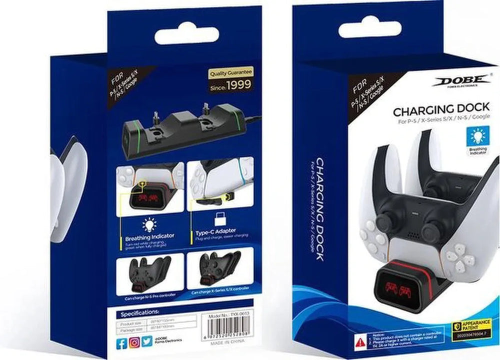Oplaadstation – Geschikt voor PS5 DualSense & Xbox Elite 2/Series X|S – Dock voor 2 controllers – USB-C kabel – Zwart-Spelconsolelader-Ilumina Benelux