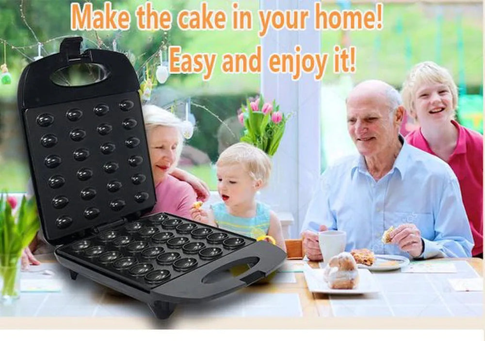 Poffertjesmaker – Elektrische Cake Pop Maker – 24 Stuks per Bakbeurt – Antiaanbaklaag – 1400W – Dubbelzijdige Verwarming-Pan-Ilumina Benelux