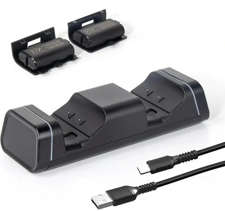 Controller Oplaadstation – Geschikt voor Xbox Series X/S & Xbox One (S) – Dual Charger – 2 Oplaadbare Accu’s – Zwart-Oplaadstation controllers-Ilumina Benelux
