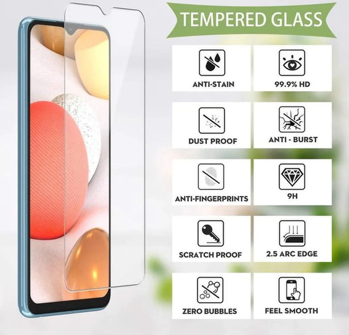 Samsung Galaxy A32 5G Hoesjes – Siliconen Backcover + 2x Screenprotector – Gehard Glas – Anti-kras – Zwart-Ilumina Benelux