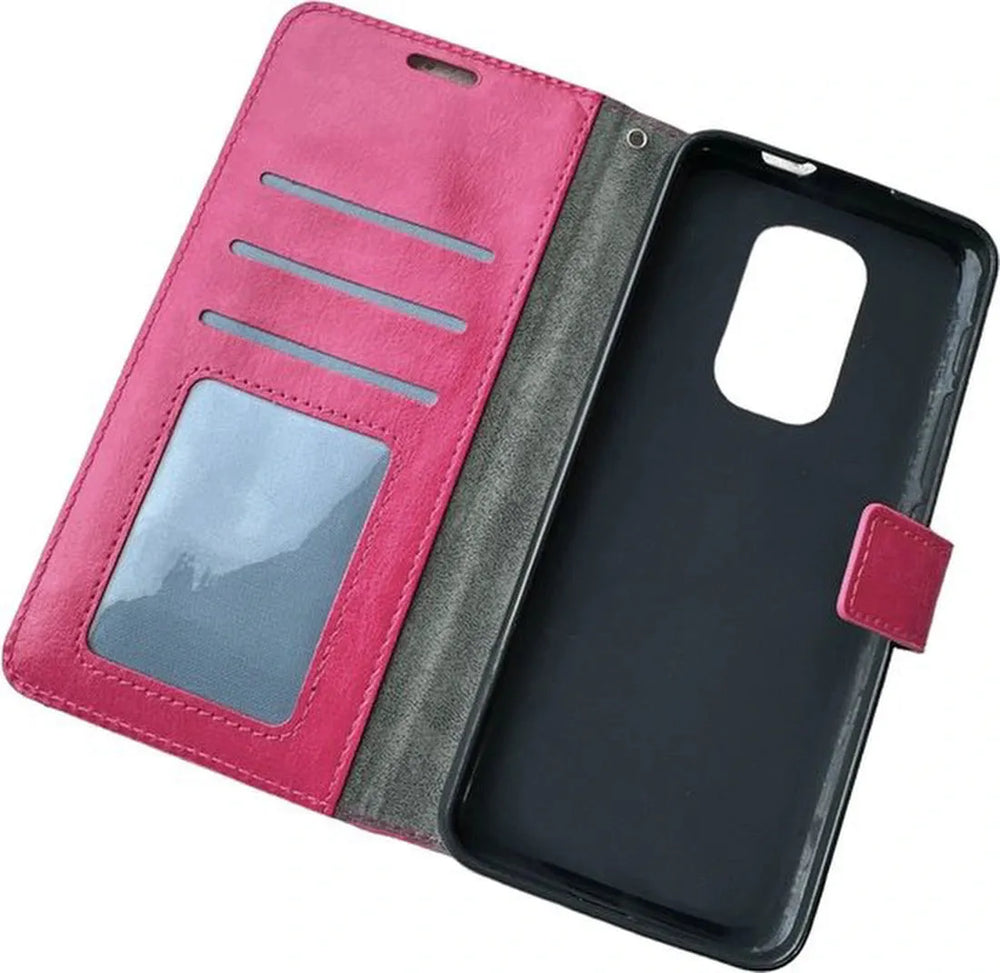 Motorola Moto G9 Play & E7 Plus Hoesjes – Portemonnee Book Case – Magneetsluiting – 2x Screenprotector – Roze-Ilumina Benelux
