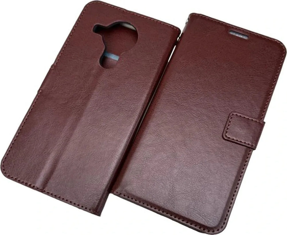 Nokia 3.4 Hoesjes – Portemonnee Book Case – Magneetsluiting – 2x Gehard Glas Screenprotector – Bruin-Ilumina Benelux