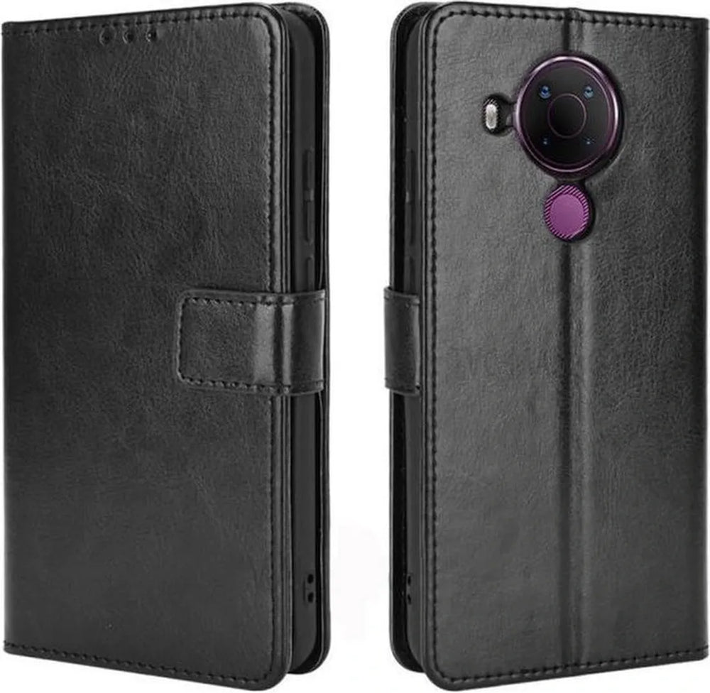 Nokia 5.4 Hoesjes – Portemonnee Book Case – Pasjeshouder – 2x Gehard Glas Screenprotector – Rood-Ilumina Benelux