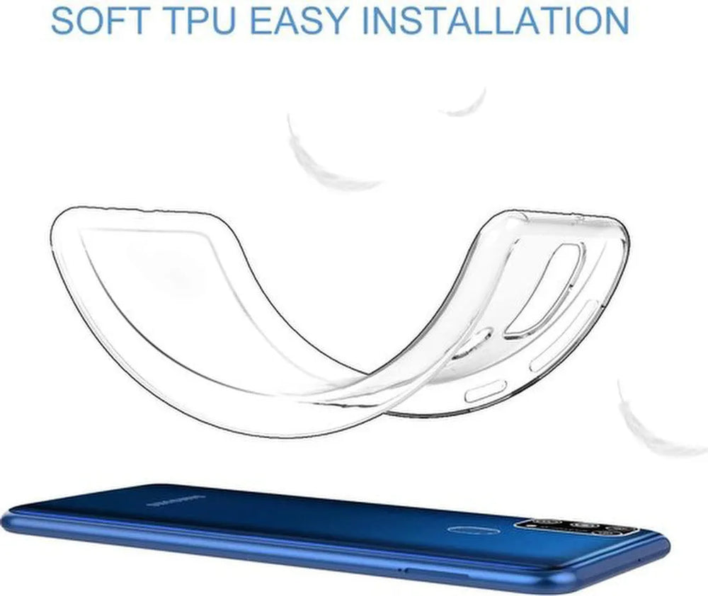 Samsung Galaxy M31 Hoesjes – Transparante Siliconen Backcover – Inclusief 2x Screenprotector Gehard Glas – Anti-kras-Ilumina Benelux