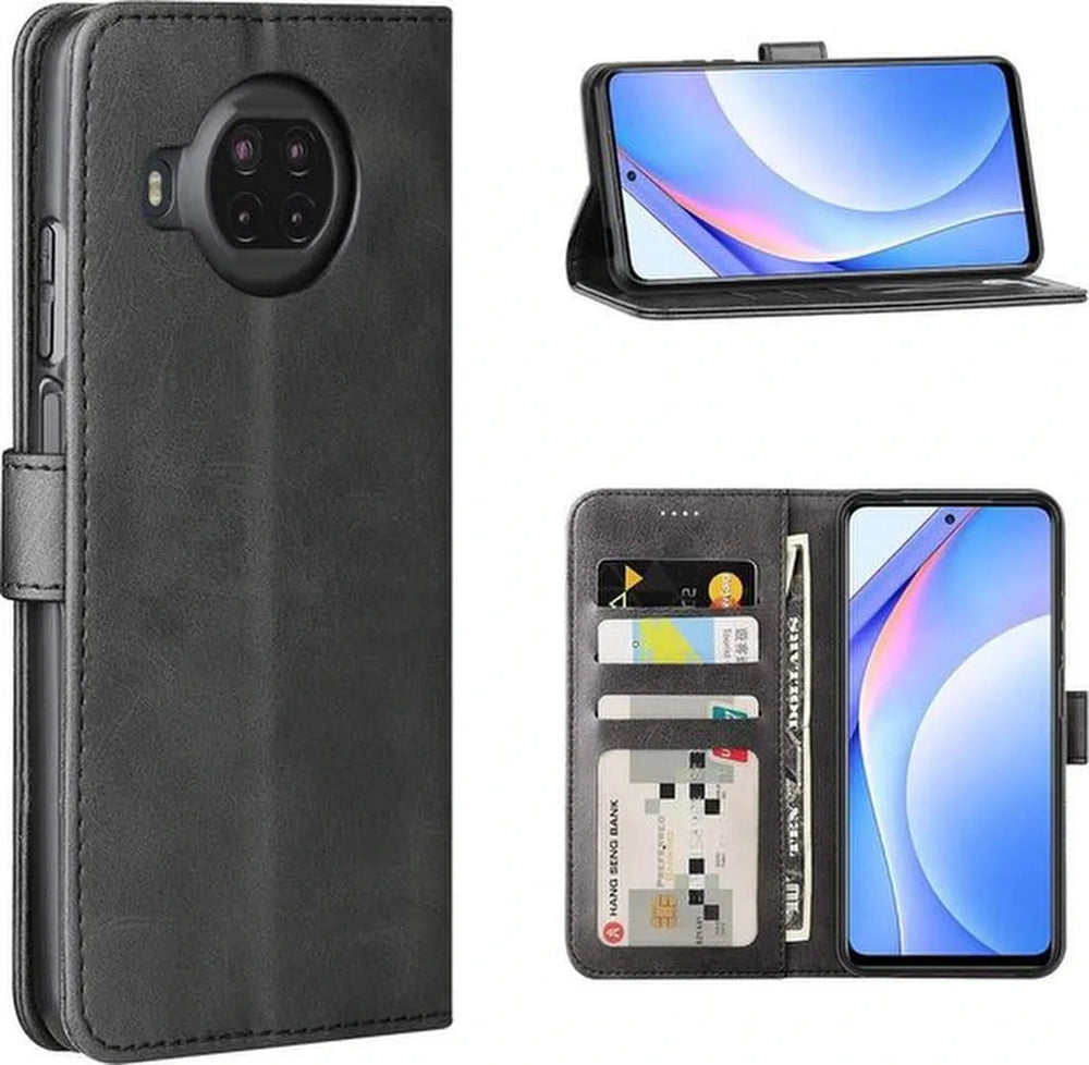 Xiaomi Mi 10T Lite 5G Hoesjes – Portemonnee Book Case – Pasjeshouder – Magneetsluiting – Zwart-Ilumina Benelux