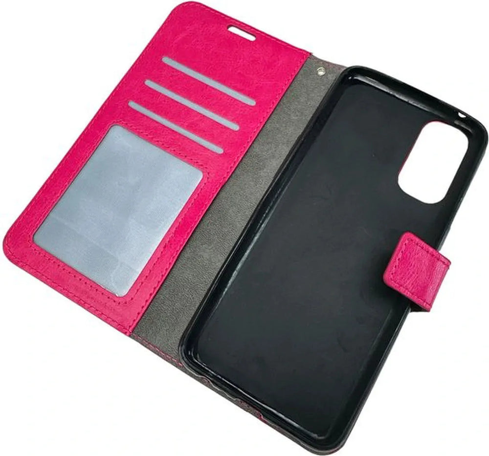 Oppo Reno 4 Pro 5G Hoesjes – Portemonnee Book Case – Pasjeshouder – Magneetsluiting – Roze-Ilumina Benelux