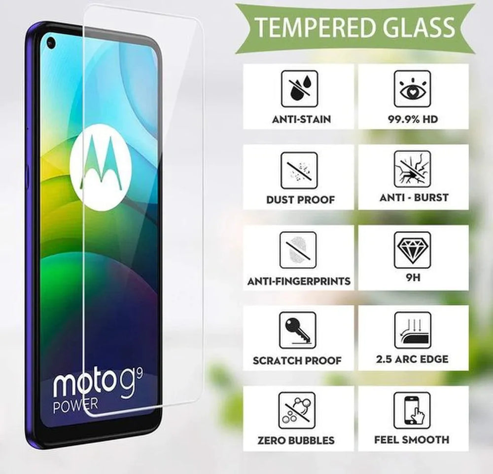 Motorola Moto G9 Power Hoesjes – Transparante Siliconen Backcover – Inclusief 2 Screenprotectors – Anti-kras-Ilumina Benelux