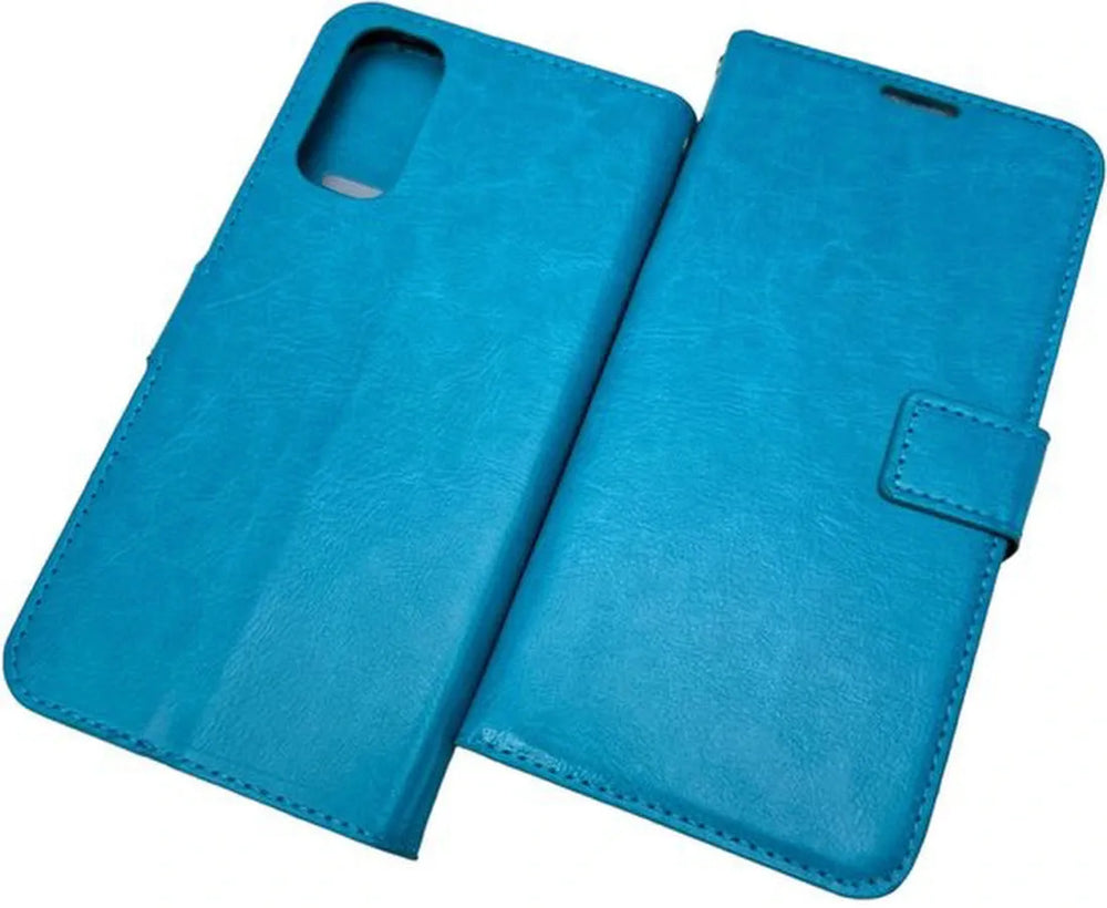 Oppo Reno 4 Pro 5G Hoesjes – Portemonnee Book Case – Pasjeshouder – Magneetsluiting – Turquoise-Ilumina Benelux