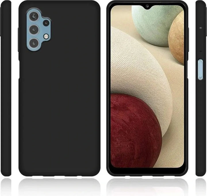 Samsung Galaxy A32 4G Hoesjes – Siliconen Backcover + 2x Screenprotector – Gehard Glas – Anti Kras – Zwart-Ilumina Benelux