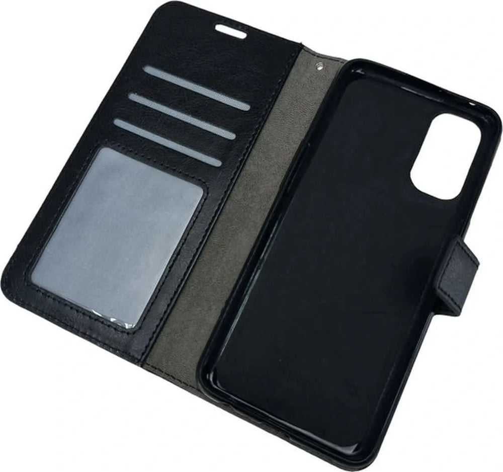 Oppo Reno 4 Pro 5G Hoesjes – Portemonnee Book Case – Pasjeshouder – Magneetsluiting – Zwart-Ilumina Benelux