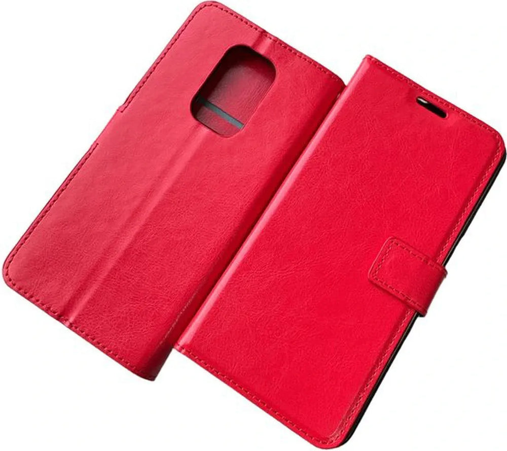 Motorola Moto G9 Play & E7 Plus Hoesjes – Portemonnee Book Case – Magneetsluiting – 2x Screenprotector – Rood-Ilumina Benelux