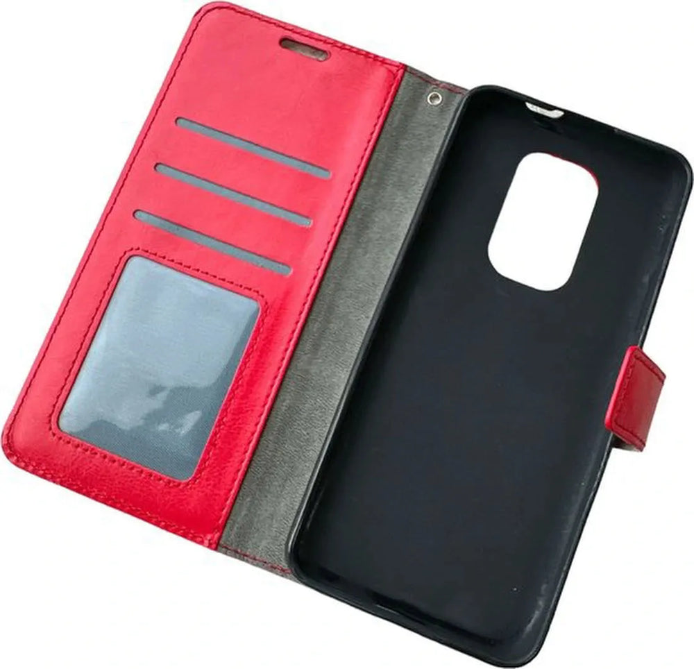 Motorola Moto G9 Play & E7 Plus Hoesjes – Portemonnee Book Case – Magneetsluiting – 2x Screenprotector – Rood-Ilumina Benelux