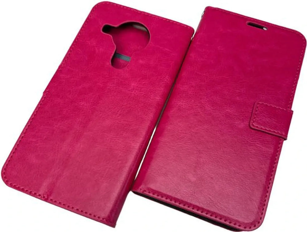 Nokia 3.4 Hoesjes – Portemonnee Book Case – Pasjeshouder – 2x Screenprotector Gehard Glas – Roze-Ilumina Benelux