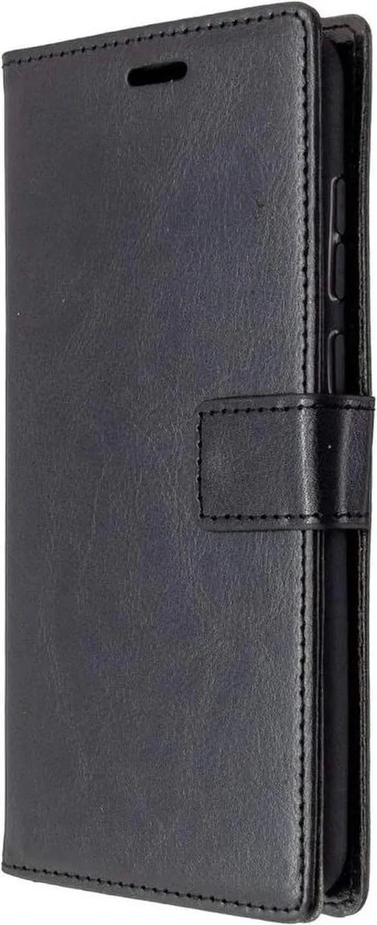 Samsung Galaxy M11 Hoesjes – Portemonnee Bookcase – Pasjeshouder – 2 Pack Screenprotector Gehard Glas – Zwart-Ilumina Benelux