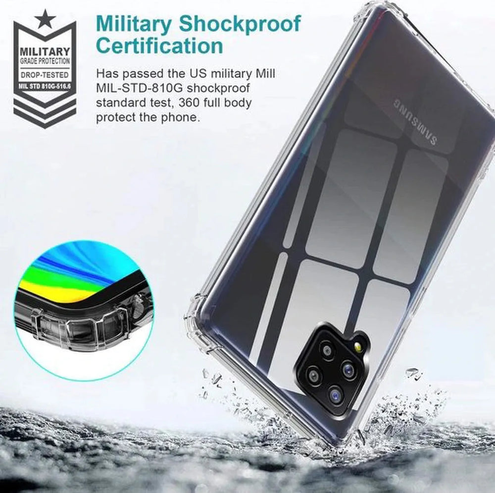 Samsung Galaxy A42 5G Hoesjes – Siliconen Backcover – Schokbestendig – 2x Screenprotector Gehard Glas – Transparant-Ilumina Benelux