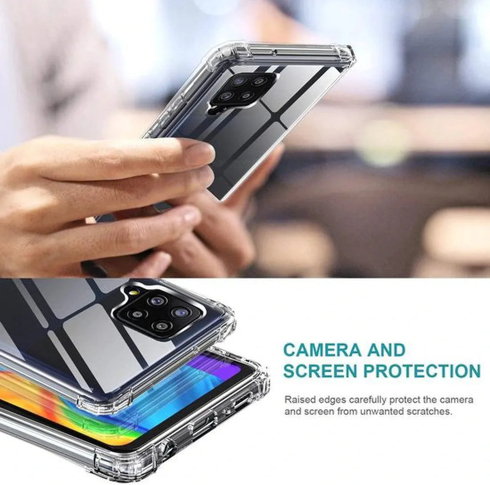 Samsung Galaxy A42 5G Hoesjes – Siliconen Backcover – Schokbestendig – 2x Screenprotector Gehard Glas – Transparant-Ilumina Benelux