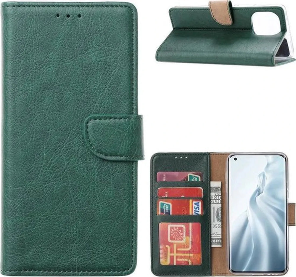 Realme C11 Hoesjes – Portemonnee Book Case – Pasjeshouder – Magneetsluiting – Groen-Ilumina Benelux