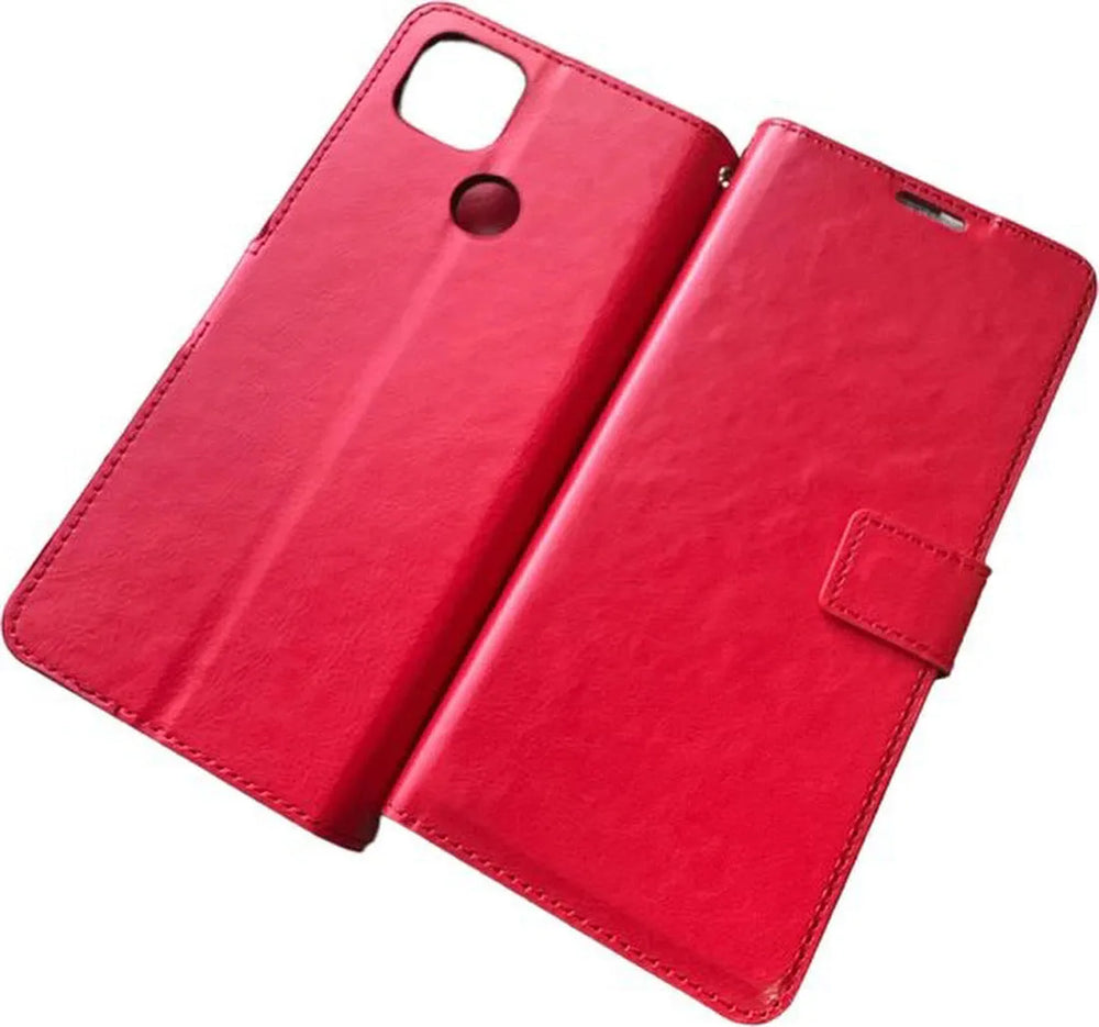 Motorola Moto G9 Power Hoesjes – Portemonnee Book Case – Magneetsluiting – 2x Screenprotector – Rood-Ilumina Benelux