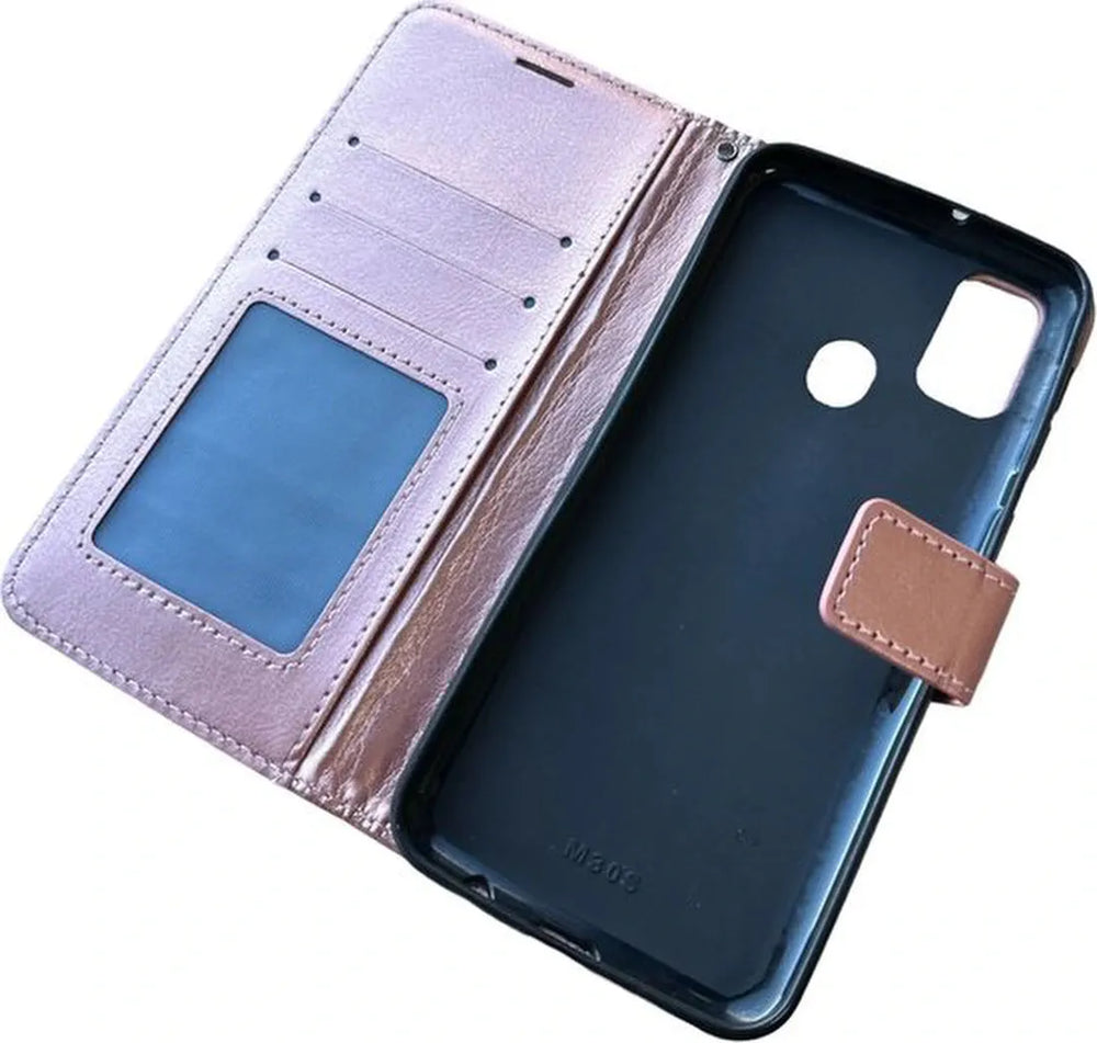 OnePlus Nord N10 Hoesjes – Portemonnee Book Case – Pasjeshouder – Magneetsluiting – Roségoud-Ilumina Benelux