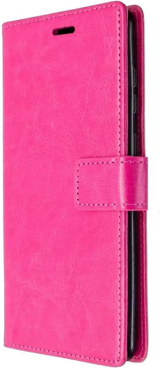 Realme 7 Pro Hoesjes – Portemonnee Book Case – Pasjeshouder – Magneetsluiting – Roze-Ilumina Benelux