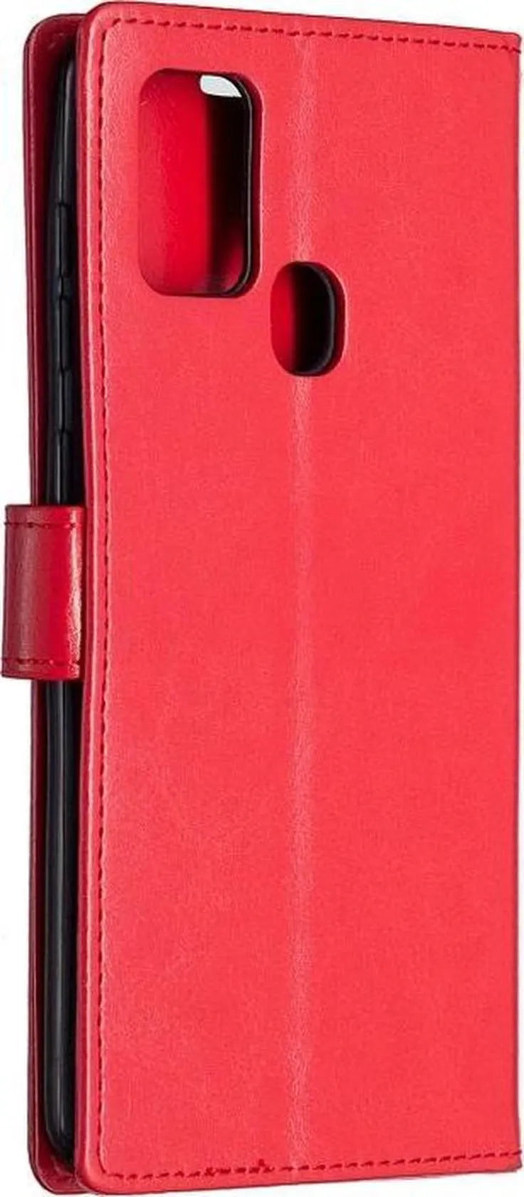 OnePlus Nord N10 Hoesjes – Portemonnee Book Case – Pasjeshouder – 2x Gehard Glas Screenprotector – Rood-Ilumina Benelux
