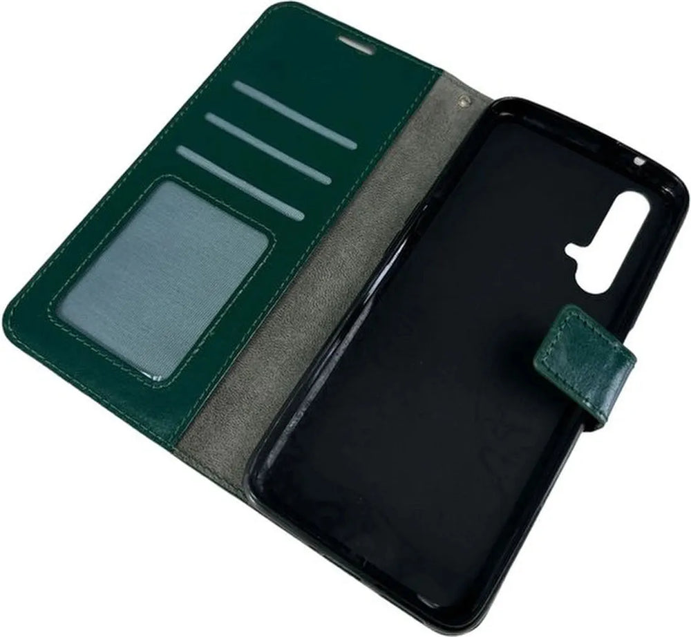 Realme X50 5G Hoesjes – Portemonnee Book Case – Pasjeshouder – Magneetsluiting – Groen-Ilumina Benelux