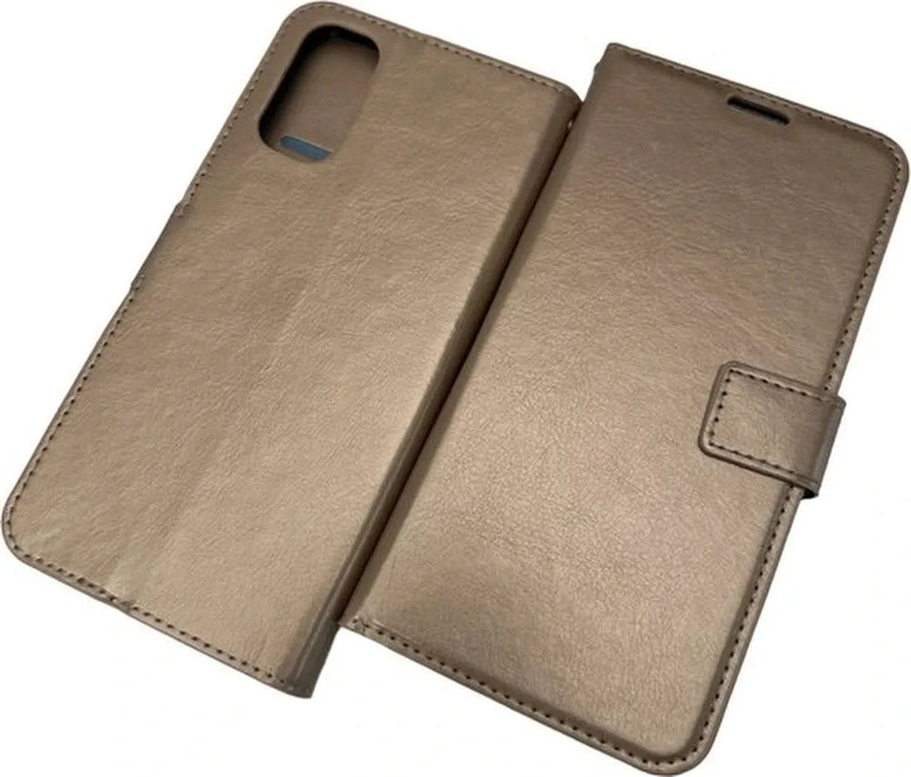 Oppo Reno 4 5G Hoesjes – Portemonnee Book Case – Pasjeshouder – Magneetsluiting – Goud-Ilumina Benelux